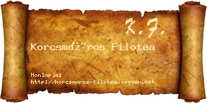 Korcsmáros Filotea névjegykártya